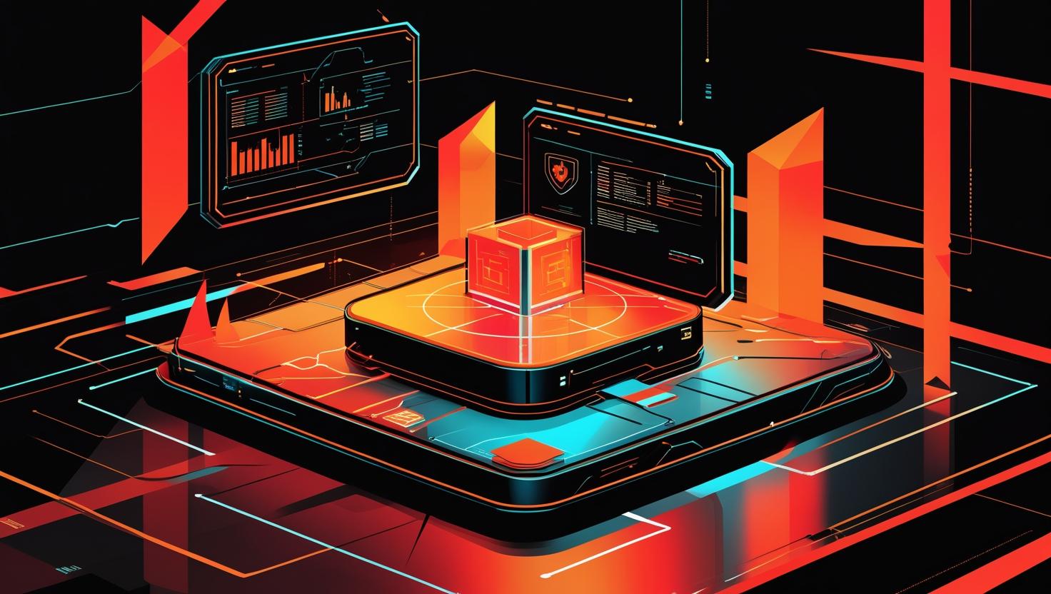 Platform Audits & Health Checks orange_red shadow and black , hi tech, finance